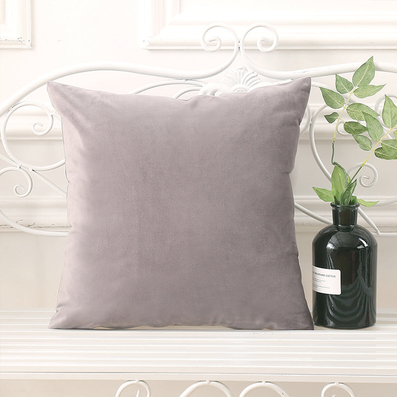 Simple pure color pillowcase velvet pillow bedside waist pillow living room sofa cushion dutch velvet drop shipping free shipping