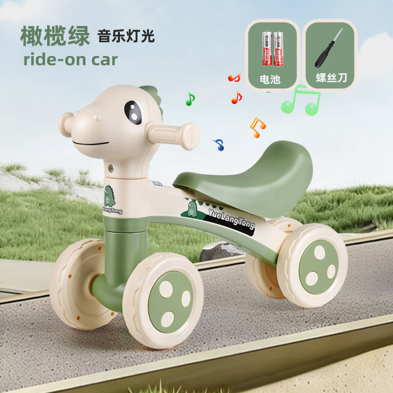 Kids' balance bike four-wheel scooter - perfect first birthday gift! balance bike for children ages 4-6, four-wheel scooter, baby scooter