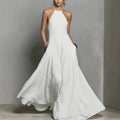 spring/summer new arrivals: european and american -style independent store cotton-linen blend minimalist open-back sleeveless maxi dress
