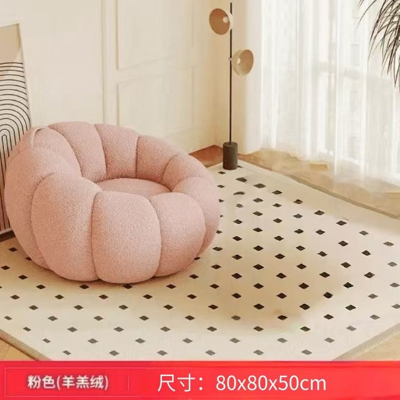 Lazy sofa can lie down and lie down pumpkin cream bedroom balcony single small sofa casualplaid tatami seat