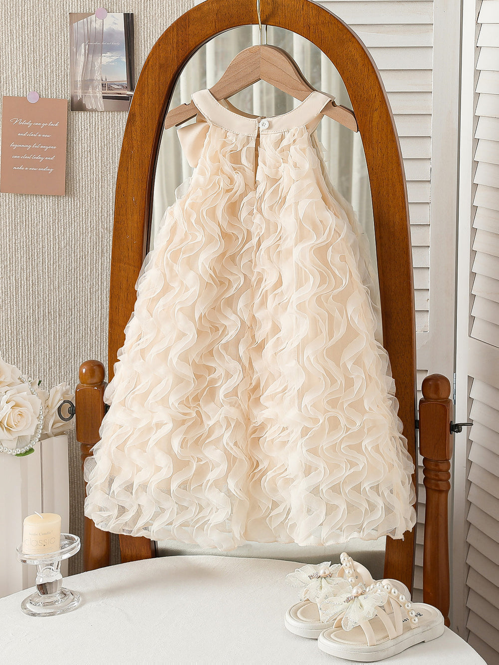 summer cross-border e-commerce 3d mesh wave patchwork a-line princess dress
