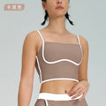 New color block quick-dry sports bra women's fitness shockproof fixed cup summer high-elastic yoga outfit top