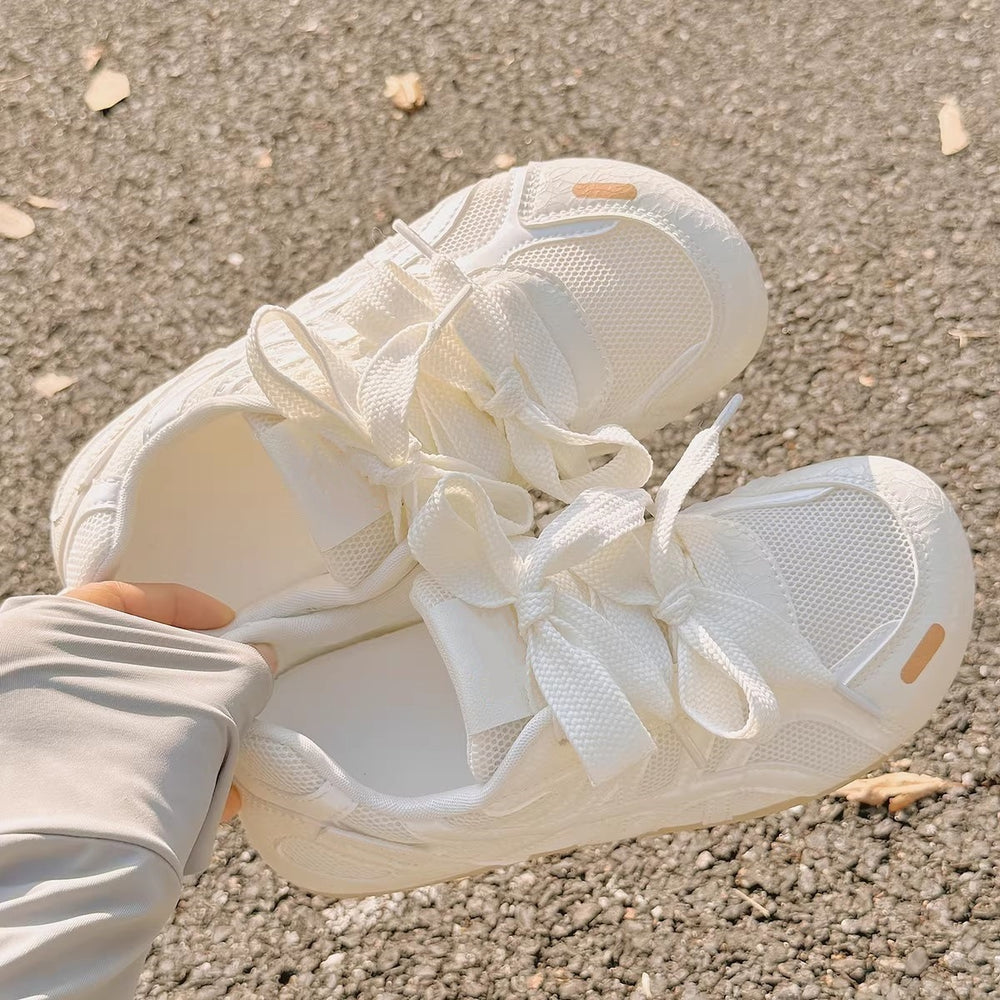 Hollow breathable white shoes women's 2026new arrivalsummer mesh german training soft bottom not tired feet casual sports