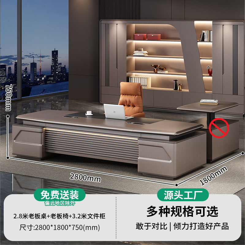 Saint li office furniture fashion boss desk executive desk metal paint baking paint supervisor manager office desk and chair combination