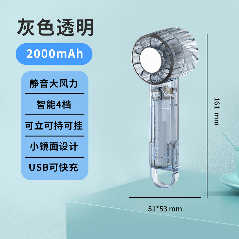 2026 mini handheld fan - transparent, extra-long battery life, portable, outdoor, small air conditioner, high-velocity fan