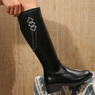 spring/autumn new arrivals: women's chunky heel leather boots for cross-border e-commerce. plus sizes available. moq: 0.5 units. wholesale options available. dropshipping to  and