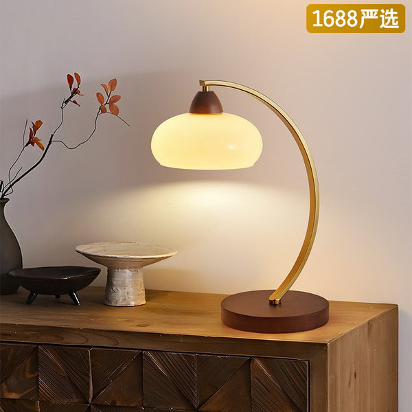 [Strict selection] Table lamp bedside lamp new medieval wabi sandy wind candlestick retro solid wood warm atmosphere decorative lamp