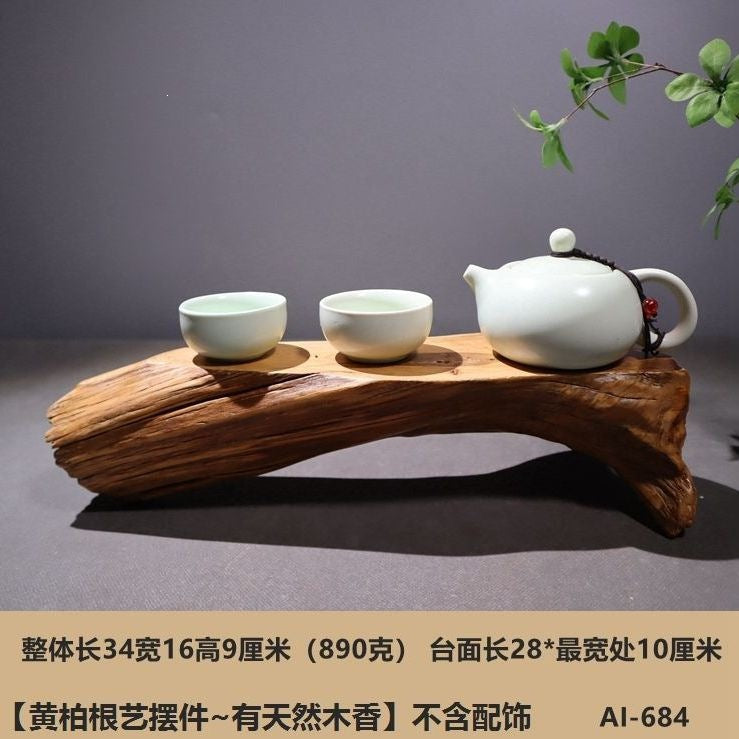 Weathered dead wood ornaments 2 thuja root carving bonsai bottom base tea ceremony tea room tea table dry tea table
