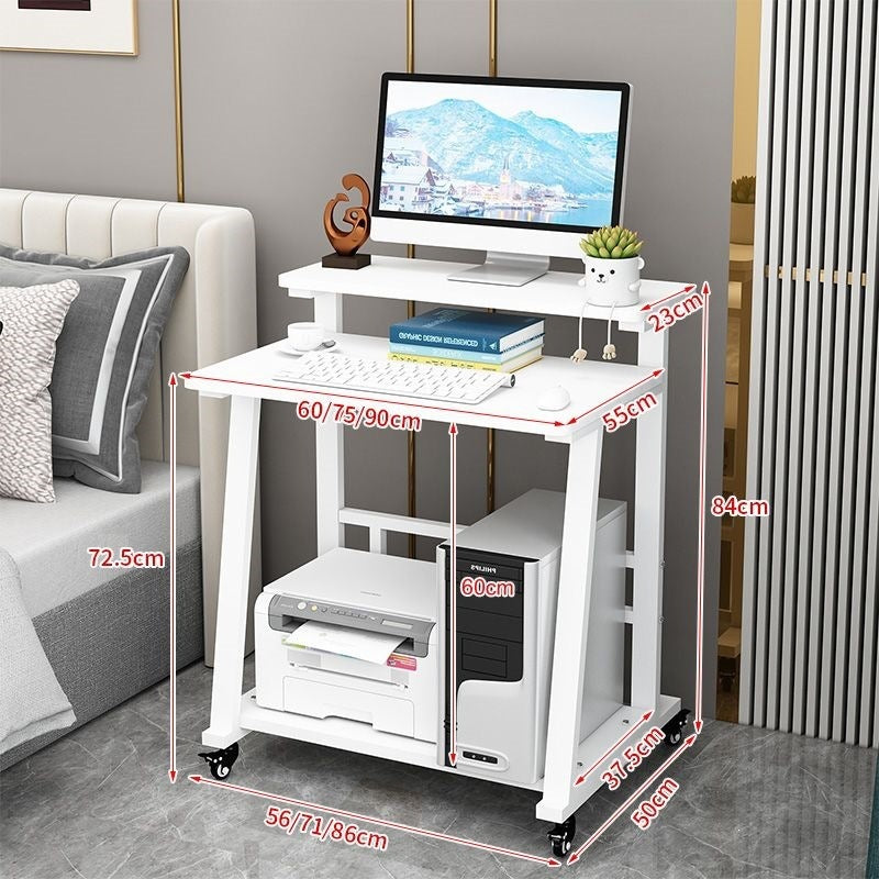 Double-layer desktop computer desk simple small for home mini movable desk bedroom single small apartment computer table