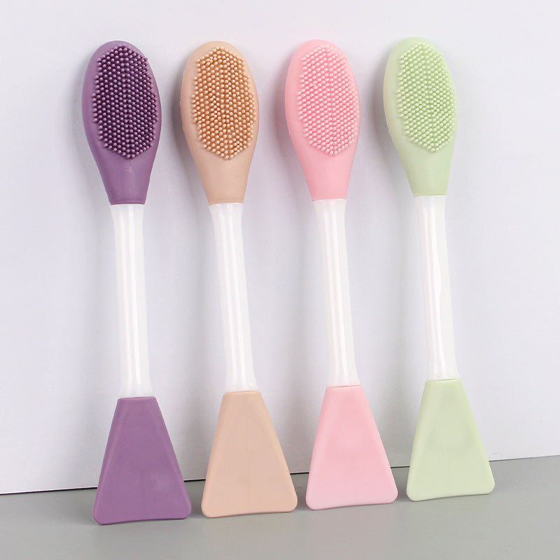 Mask brush shovel double-headed silicone mask brush mud mask facial cleansing brush shovel-shaped head mask brush stick beauty tool scraper