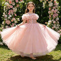 fashion style girl dress long flower girl dress wedding dress catwalk piano performance girl birthday princess dress