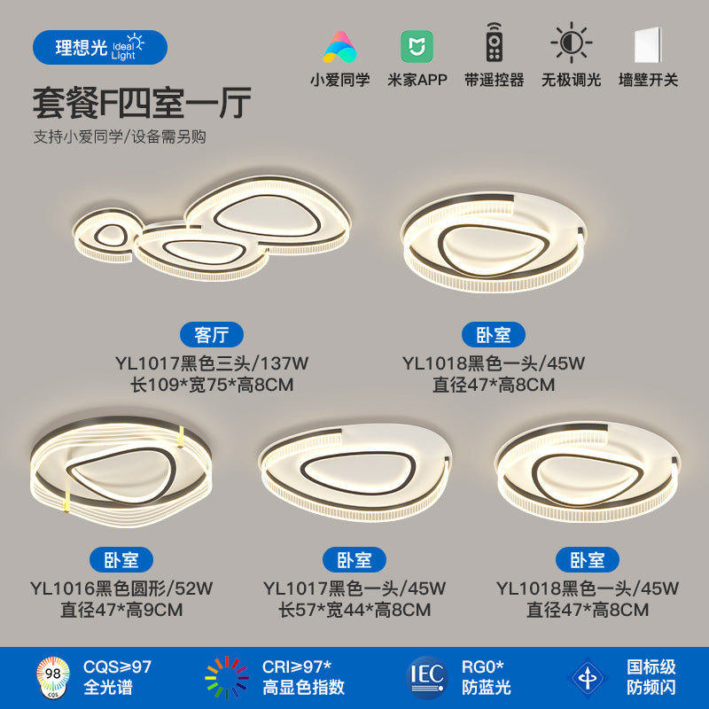 Living room ceiling light modern simple atmosphere creative pebble shape full spectrum lighting whole house package combination