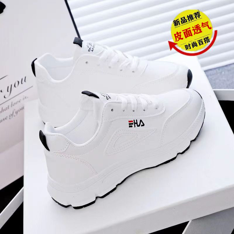 white shoes flats dad shoes women 2025autumnew arrival hong kong style easiest for match student white casual sports shoes