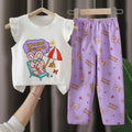 Kids' short-sleeve cotton set: summer t-shirt & pajamas for boys & girls - perfect for home wear and sleepwear