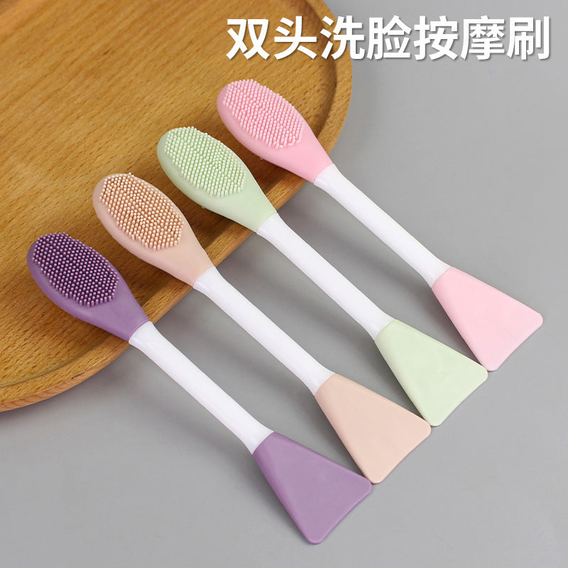 Mask brush shovel double-headed silicone mask brush mud mask facial cleansing brush shovel-shaped head mask brush stick beauty tool scraper