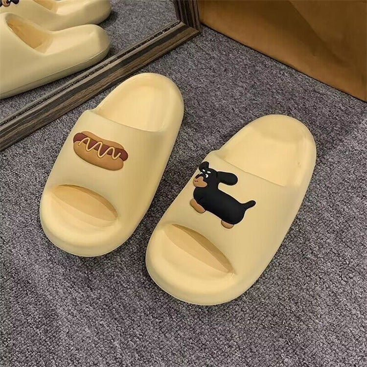 New arrivalcute cartoon slippers eva women's home thick sole shit feeling summeroutwear non-slip sandals women's slippers