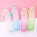 Portable colorful tumbler gradient glass cup frosted gift promotional water bottle custom logo printing