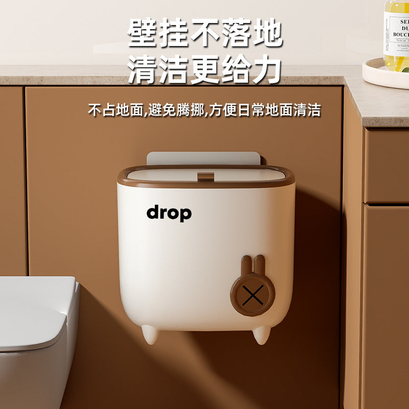 For homewall-mounted trash can kitchen toilet cabinet door hanging storage bucket wall-mounted trash can with lid kitchen waste bucket