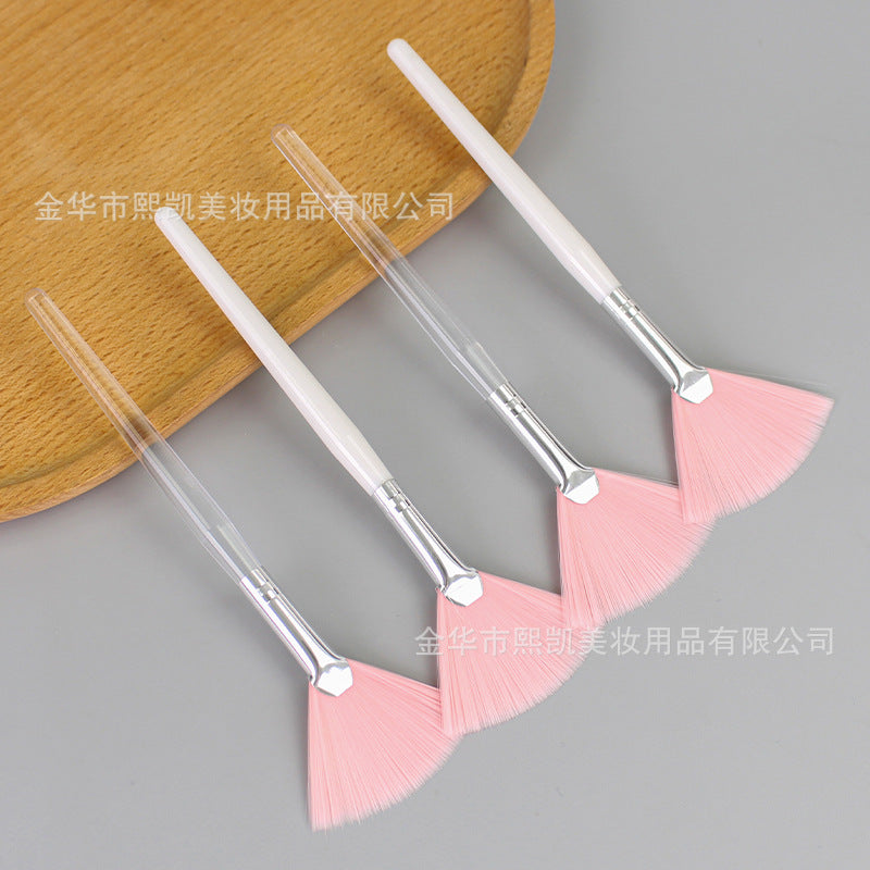 Fan-shaped powder brush, pink bristle fan-shaped brush, essential oil brush, fruit acid brush, powder bristle fan-shaped facial mask brush, essence water brush