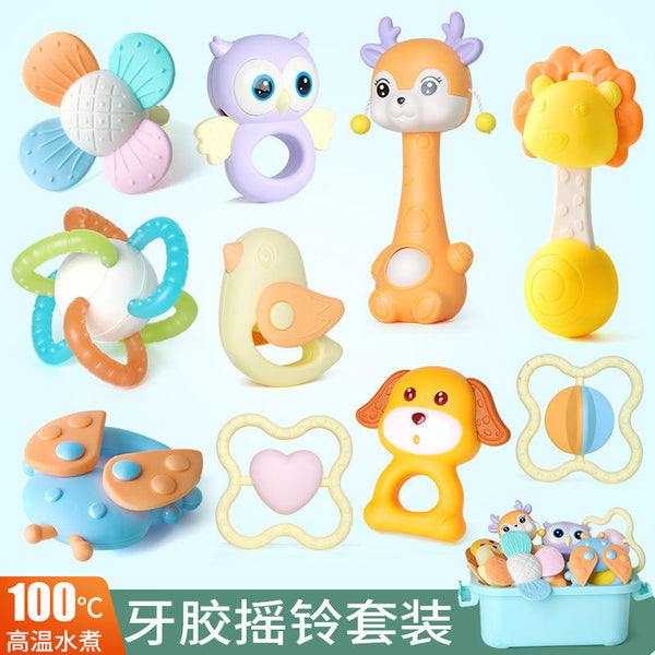 Cross-border export  baby toy toothpaste can bite 0-12 months baby hand rattle newborn tooth grinding stick