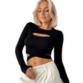 Amazon cross-border women's instrendy style fake two-piece t-shirt  spring and summer new style silm navel-baring shorttops