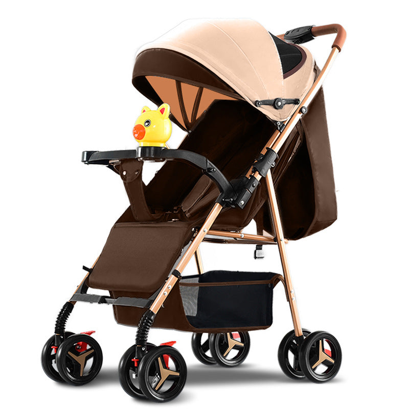 Baby stroller - lightweight, foldable, reclining, two-way, four-wheel pushchair - one-click fold - dropshipping available