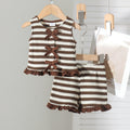 Baby clothing kids set children outfit brown vest + shorts two-piece set