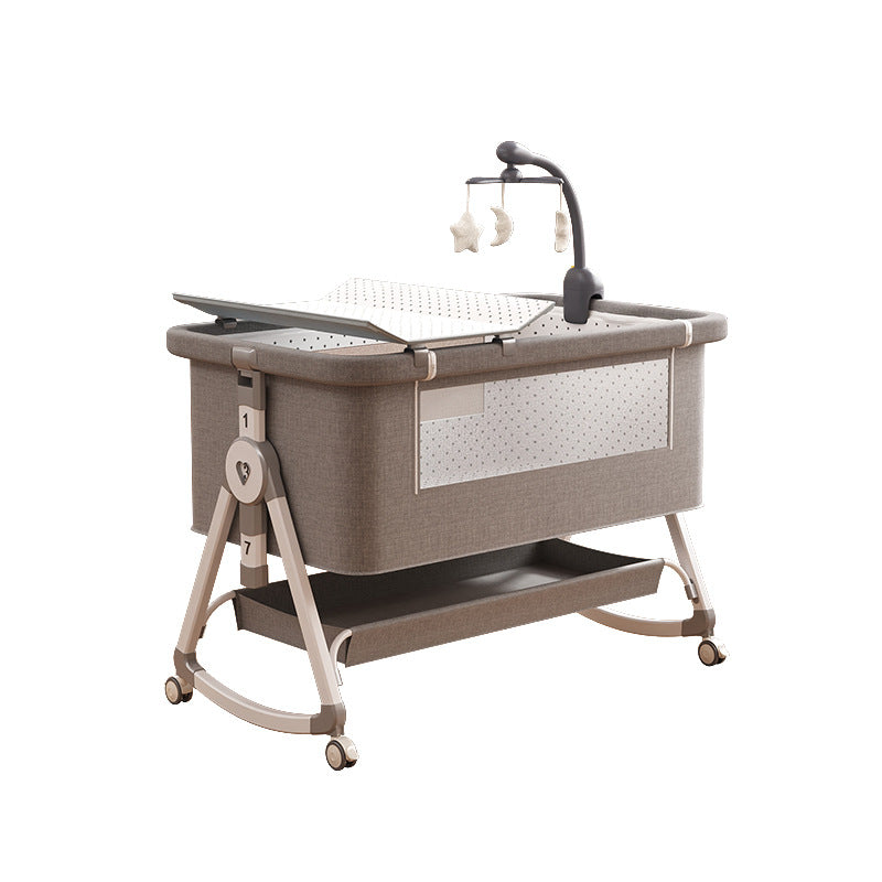 Foldable movable adjustable height crib newborn portable baby bed patchwork bed multifunctional baby bed