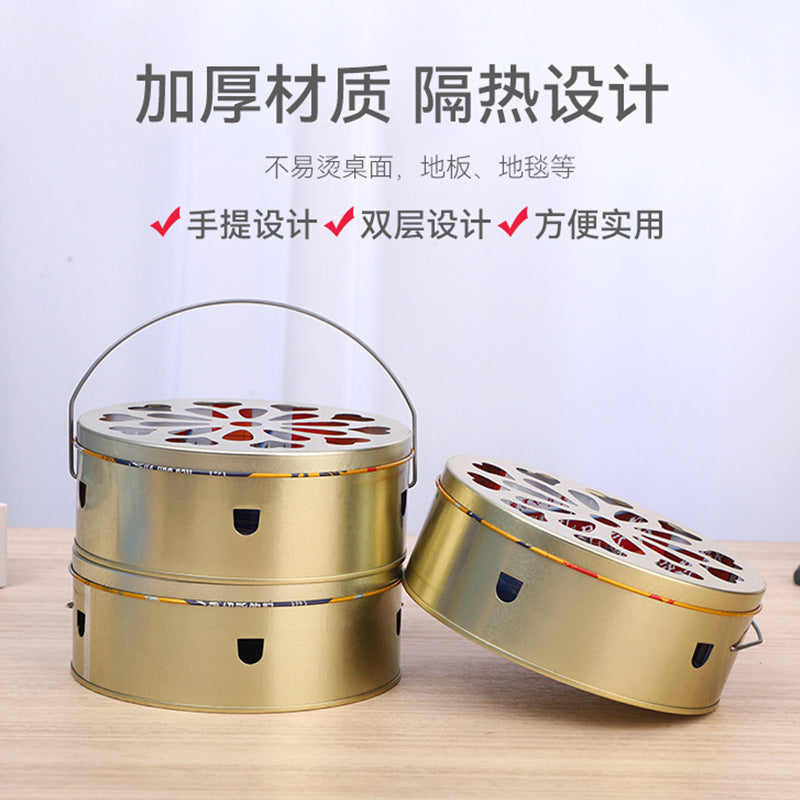 Fireproof, anti-scalding, anti-kicking, mosquito coil disc with lid, mosquito coil box, mosquito coil connected to ash disc, sandalwood burner bracket, sandalwood box.