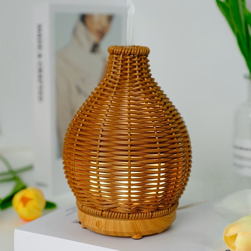 New wood grain rattan aroma diffuser humidifier - usb ultrasonic, silent operation, high mist output - cross-border bestseller - direct from the manufacturer