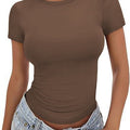 2025 amazon fashion new arrival women's t-shirt silmslimming look round neck tight sexysummertops women's clothing