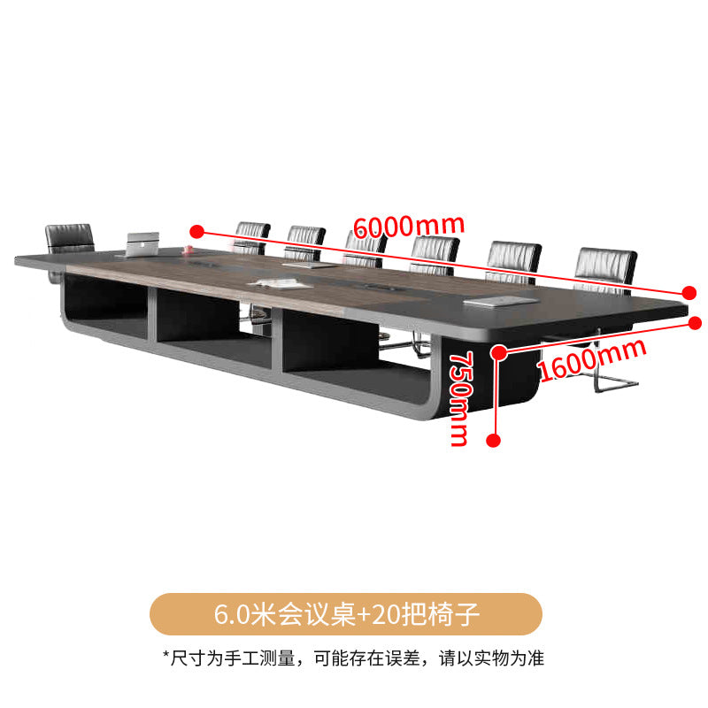 Saint-li conference table set - modern minimalist rectangular reception & negotiation table with chairs - light luxury, large capacity