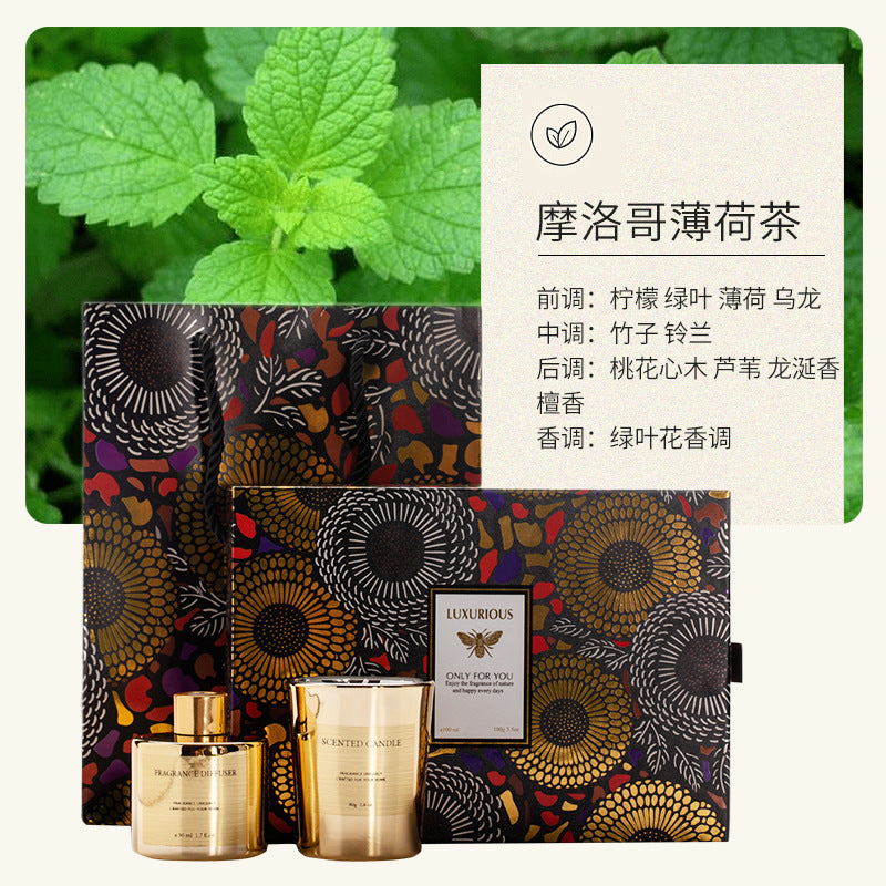 BYME electroplated two-color fragrance aromatherapy gift box aromatherapy candle set wedding birthday gift Christmas gift