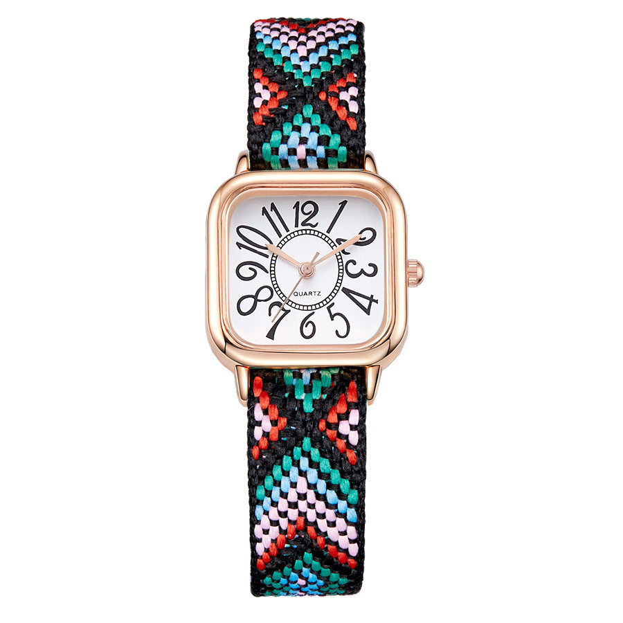 New women's watches live stream new women's woven strap quartz watch fashion cross-border wholesale