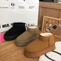 Fleece-lined snow boots for women, thick-soled, 2026 winternew arrival fur all-in-one short boots, thickened non-slip cotton shoes