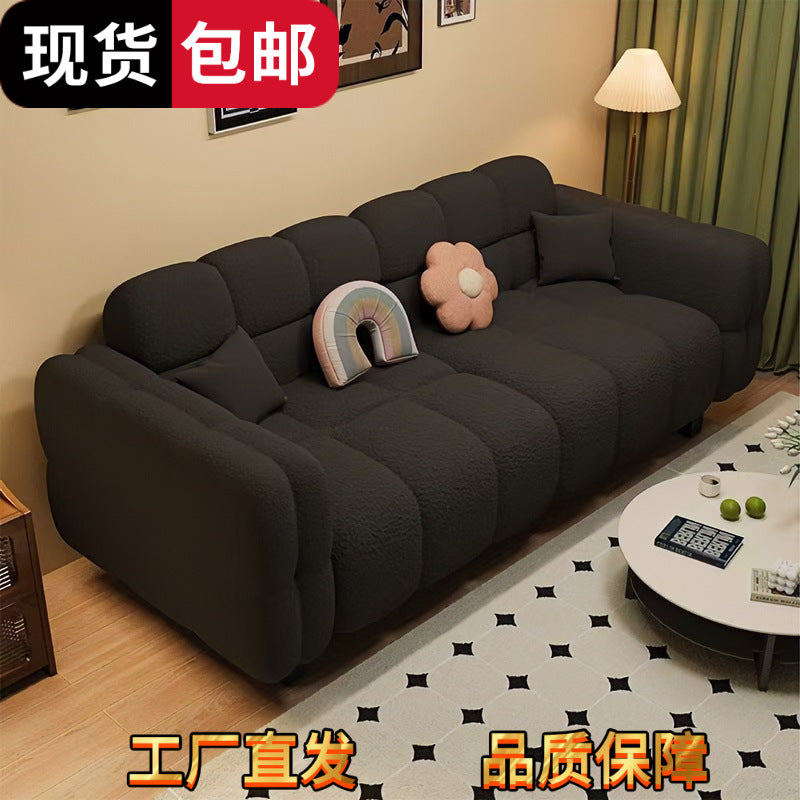 Marshmallow sofa living room new arrival small apartment casual fabric sofa double three person rental house b&b straight row sofa