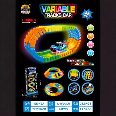 New arrival cross-border assembleable kids toys cool luminous track toy car lighting toys patchwork track piece