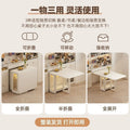 French cream style mobile dining table with wheels - space-saving, wall-mounted folding table and chairs for home dining
