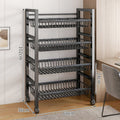 Kitchen shelf storage rack floor-standing multi-layer movable storage rack multi-functional punch-free storage rack thickened shelf