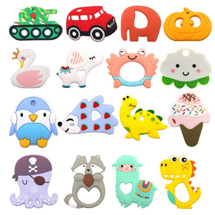 Cross-border wholesale animal silicone toothpaste can bite silicone toothpaste infant molar stick hand grab molar bite music