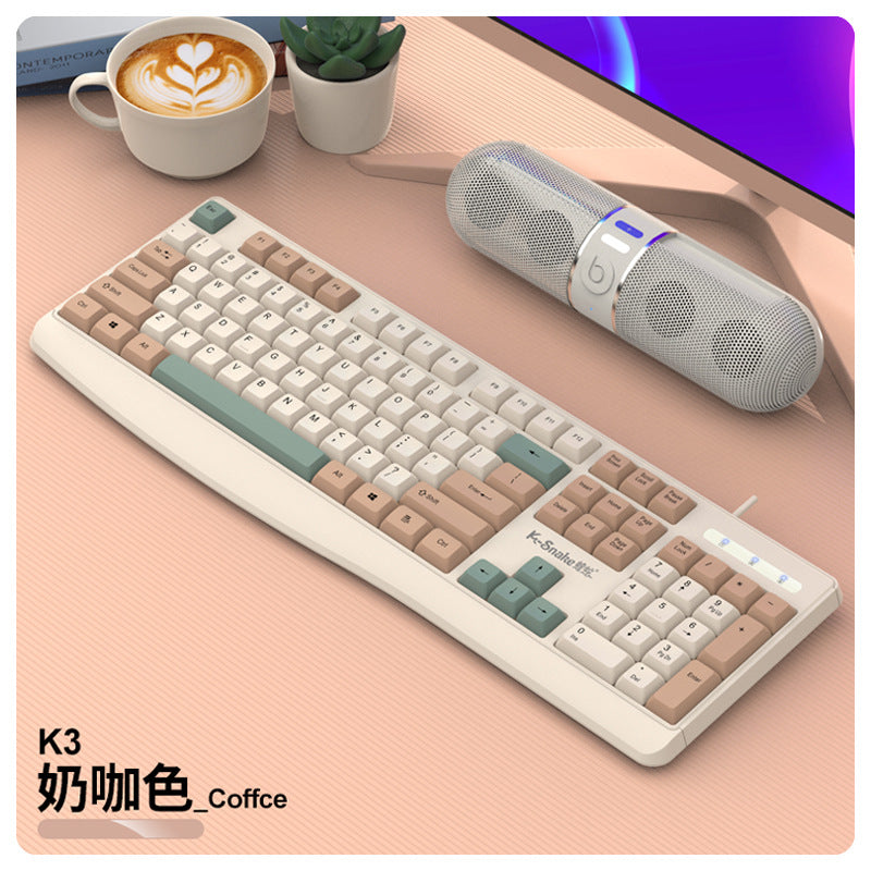 Leikui r903 wired office business keyboard and mouse suit desktop computer notebook fashion color matching keyboard and mouse suit