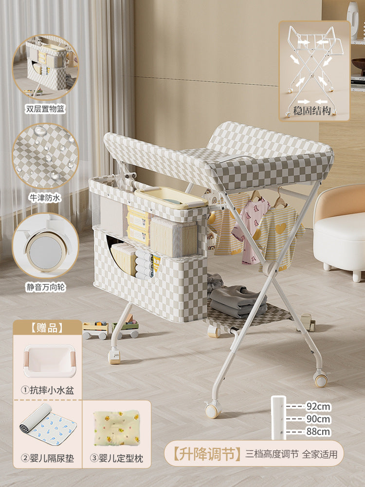 Newborn baby changing, bathing, massage, and touching table - multifunctional, portable, and foldable