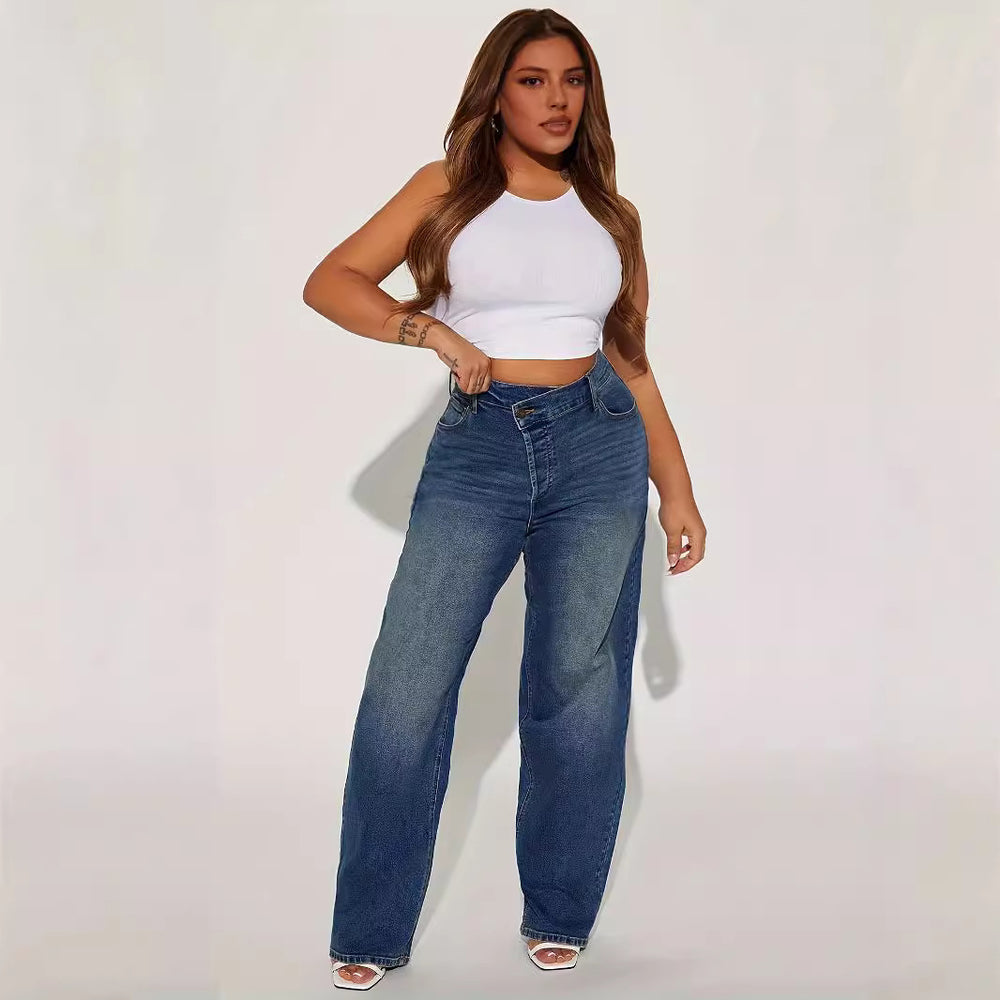 Export stretch jeans women's new arrivalfashionfashionstylish street straight-leg pants washed monkey jeans