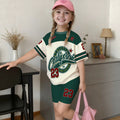 Wholesale girls' clothing: versatile t-shirt and shorts set - casual two-piece outfit, ready stock, direct supply