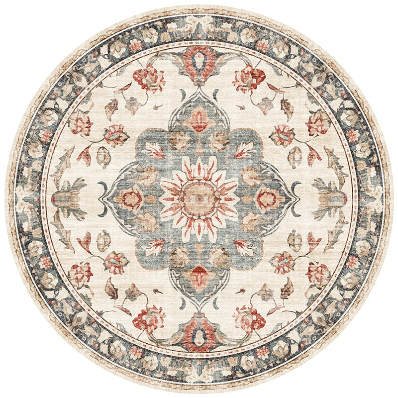 Round fine cashmere carpet modern simple light luxury high-end large round blanket retro American non-slip bedroom living room