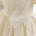 Ready-to-ship girls' dress - baby's first birthday tutu princess dress - white wedding dress - puff sleeve short style - wholesale