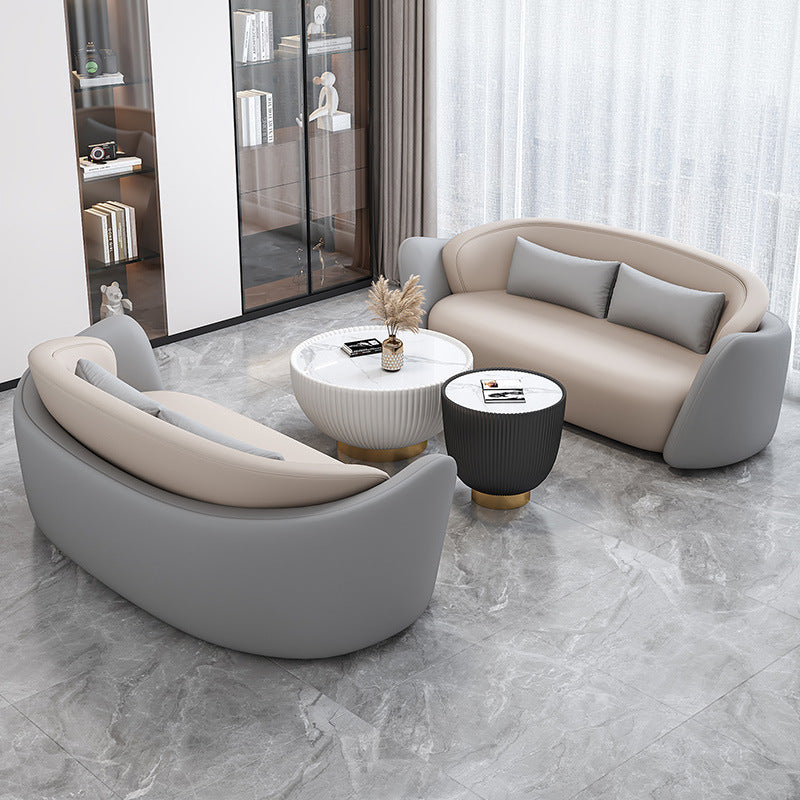 Sales office reception and negotiation rest area sofa chair office business reception and reception three-slot negotiation table and chair combination