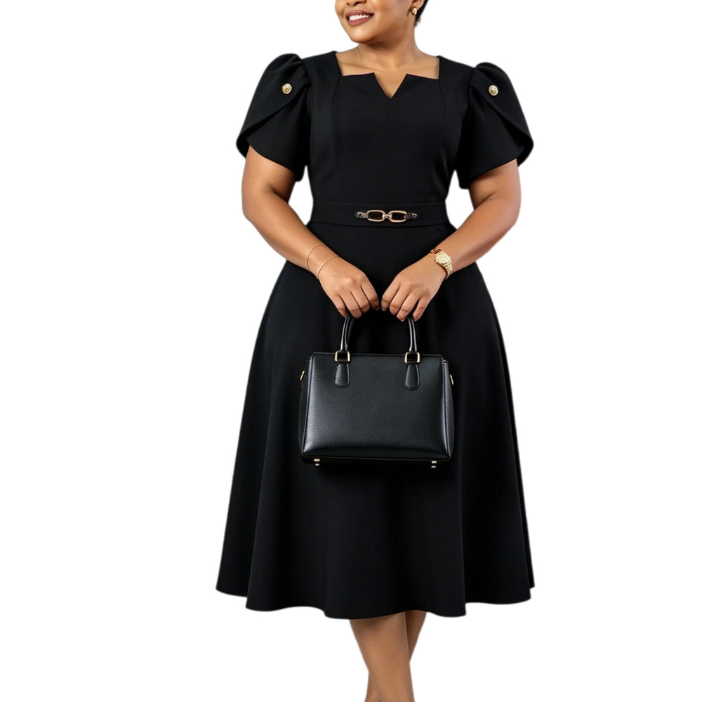 D3368 cross-border  european and american women's summer fashion high-waisted elegant plus size foreign trade plus size african dress