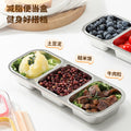 316 stainless steel divided lunch box - student meal container, prevents flavor mixing, bento box, household food storage container, refrigerator prep box