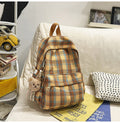 Schoolbag junior high school girls japanese style retroplaid college students casual spring outing tuition bag high school students backpack women